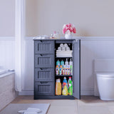 33'' Small Bathroom Storage Cabinet with Drawers and Door, Freestanding Wooden Bathroom Cabinet Storage Organizer