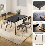 Asofer 5 Piece Dining Table Set with Upholstered PU Chairs, Kitchen Table and Chairs Set for Small Space, Black