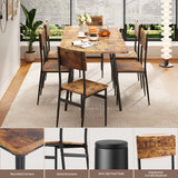 Noelse 63" Extendable Kitchen Table Set for 4-6 People, 7-Piece Large Dining Table Set With 6 Chairs, Mid-Century Modern Dining Room Table, Rustic Brown