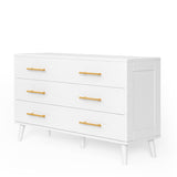 Asofer 6 Drawer Dresser Chest for Clothes and Toys, Wood Storage Cabinet for Bedroom Living Room, White