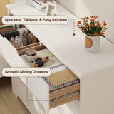 Asofer 8 Drawer Dresser for Bedroom, White Wood Storage Cabinet, Double Dresser for Bedroom Living Room