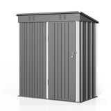 Asofer Outdoor Metal Storage Shed Galvanized Steel Tool House with Lockable Doors & Vents Waterproof for Backyard Garden Patio, Dark Gray
