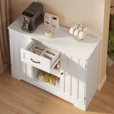 Noelse Kitchen Buffet Cabinet with Storage Small Coffee Bar Cabinet with Drawer, Kitchen Pantry Storage Cabinet with Door and Shelves for Kitchen Bathroom and Living Room, White