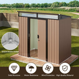 Storage Shed With Sliding Doors and Large Capacity for Your Home - Brown