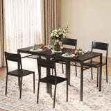 Dining Table Set for 2, 3 Piece Kitchen Table and Chairs Set for Dining Room & Kitchen-Black