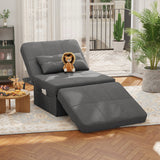 Noelse Sleeper Chair Bed 4 in 1 Sofa Bed, Convertible Chair Assembly-Free Folding Ottoman with Adjustable Backrest and Pillow for Living Room, Office, Dark Gray