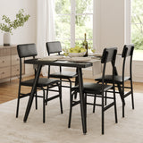 Asofer Dining Table Set for 4, Small Kitchen Table Chairs Set of 4, Space Saving, Grey