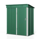 Asofer Outdoor Metal Storage Shed Galvanized Steel Tool House with Lockable Doors & Vents Waterproof for Backyard Garden Patio, Green