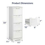 Asofer 4-drawer Wooden Storage Cabinet,  33"H for Bathroom, Bedroom, Living room, Corridor
