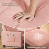 Asofer Sofa Bed Chair, 3 in 1 Convertible Futon Couch, Adjustable Backrest, Breathable and easy to clean, Pink