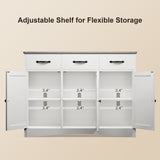 31.9 "H Sideboard Storage Cabinet with 3 Drawers and 3 Doors for Kitchen, Living Room - Gray