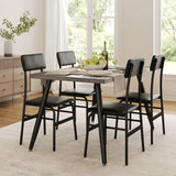 Asofer Dining Table Set for 4, Modern Wood Kitchen Table and Upholstered Chairs for Small Space, Apartment, Gray