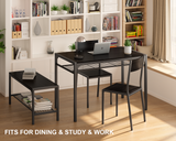 Dinning Table for 4, Kitchen Table and 2 Chairs for 4 with Bench, 4 Piece Dining Table Set for Small Space, Apartment - Black