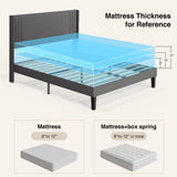 Full Bed Frame with 4 Storage Drawers and 2-Tier Headboard - Gray