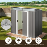 Storage Shed With Sliding Doors and Large Capacity for Your Home - Gray