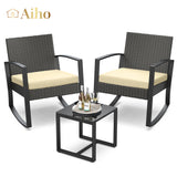 Patio Furniture Set with Coffee Table for Patio, Garden and Bistro - Beige Cushions