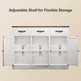 31.9 "H Sideboard Storage Cabinet with 3 Drawers and 3 Doors for Kitchen, Living Room - Retro