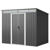 8'x6' Metel Shed, Lofka Outdoor Storage Shed,w/ Sliding Doors