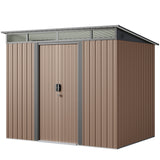8'x6' Metel Shed, Lofka Outdoor Storage Shed,w/ Sliding Doors
