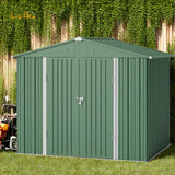 8'x6' Outdoor Storage Shed,Lofka Metal Garden Shed for Outdoor Storage, Green