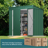 6'x 4' Outdoor Storage Shed with Lockable Doors & basic frame for Backyard Patio Lawns-Green