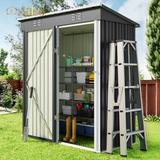 5' x 3' Outdoor Storage Shed with Single Lockable Door - Gray