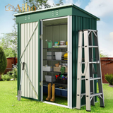 5' x 3' Outdoor Storage Shed with Single Lockable Door - Green