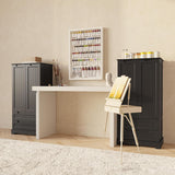 Asofer 63" Pantry Cabinet, 2-Drawer Freestanding w/Doors & Shelves, Black