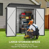 6'x 4' Outdoor Storage Shed with Lockable Doors & basic frame for Backyard Patio Lawns-Gray