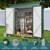 6'x 4' Outdoor Storage Shed with Lockable Doors & basic frame for Backyard Patio Lawns-Green