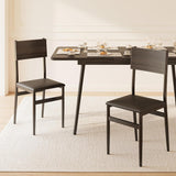 Noelse 63" Dining Table Set for 4-6 People, 7-Piece Extendable Kitchen Table Set with 6 Padded Chairs, Modern Dining Room Set for Small Space, Black