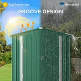 6' x 4' Outdoor Storage Shed with Lockable Door, Aiho Metal Garden Shed, House Storage Sheds Outdoor for Backyard, Garden & Patio Organization - Green