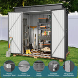 6'x 4' Outdoor Storage Shed with Lockable Doors & basic frame for Backyard Patio Lawns-Gray