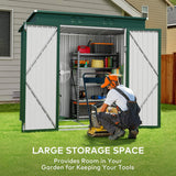 6'x 4' Outdoor Storage Shed with Lockable Doors & basic frame for Backyard Patio Lawns-Green