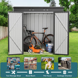 6'x 4' Outdoor Storage Shed with Lockable Doors & basic frame for Backyard Patio Lawns-Gray