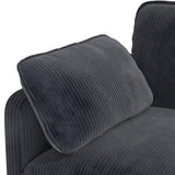 L Shaped Sofa Couch, Modular Comfy Chenille Deep Seat Sofa with Movable Ottoman for Living Room, Apartment, Dark Gray