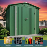 6' x 4' Outdoor Storage Shed with Lockable Door, Aiho Metal Garden Shed, House Storage Sheds Outdoor for Backyard, Garden & Patio Organization - Green