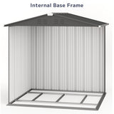 Asofer Outdoor Storage Shed, 6 x 4 FT Metal Garden Shed with Double Lockable Doors,for Backyard Patio Lawn-Dark Grey