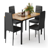 Dining Table Set for 4, Asofer Kitchen Table Set of 4, with Upholstered PU Leather Chairs for Dining Room,  Apartment, Small Space