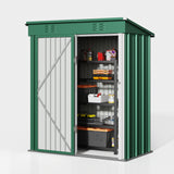 Asofer Outdoor Metal Storage Shed Galvanized Steel Tool House with Lockable Doors & Vents Waterproof for Backyard Garden Patio, Green