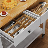 Kitchen Utility Cart with Drawer and Shelves for Home - White