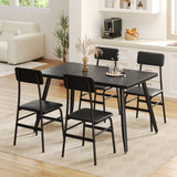 Asofer Dining Table Set for 4, Small Kitchen Table Chairs Set of 4, Space Saving, Grey