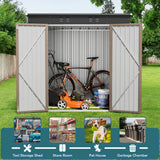 6'x 4' Outdoor Storage Shed with Lockable Doors & basic frame for Backyard Patio Lawns-Light Brown