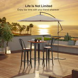 Noelse Bar Table and Chairs Set, Pub Table and Chairs Set of 2 with Elm Solid Wood and Thickened Metal Frame, for Bar, Small Space, Bistro Cafe