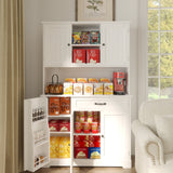 Noelse 67.7" Kitchen Hutch Cabinet with 5 Doors and 14 Shelves, Large Wooden Kitchen Pantry Storage Cabinet with Drawer, Tall Coffee Bar for Dining Room