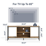 Asofer TV Stand for TVs Up to 65", Entertainment Center TV Console for Living Room, Rustic Brown