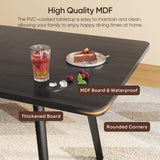 Noelse 63" Dining Table Set for 4-6 People, 7-Piece Extendable Kitchen Table Set with 6 Padded Chairs, Modern Dining Room Set for Small Space, Black