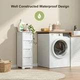 Noelse 33'' Bathroom Storage Cabinet with Drawers Floor Organizer Cabinet for Hallway Living Room and Bathroom, White