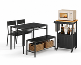 Asofer 4-piece Dining Furniture Sets, Dining Table Set for 4 and Kitchen Island Cart with Drawer For Small Space and Apartment