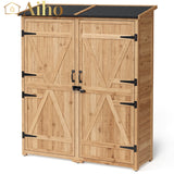 52  “W Wooden Outdoor Storage for Garden, Lawn, Patio - Natural